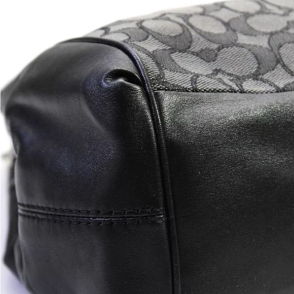 Coach Black and Gray Canvas & Leather Monogram Satchel. - Picture 7 of 10